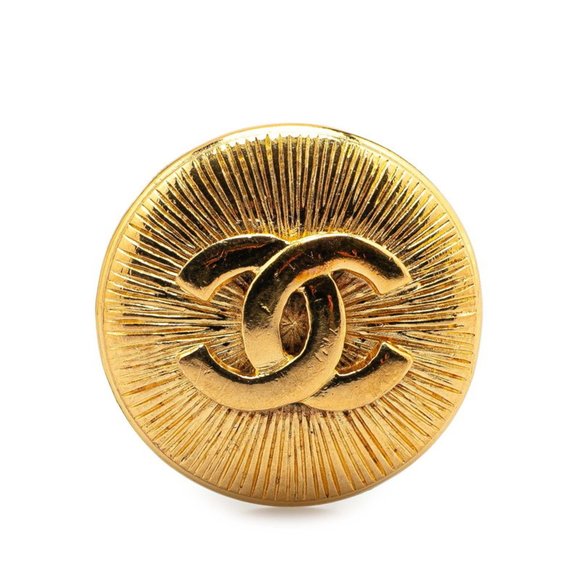 Vintage Chanel Coco Mark Brooch, Gold Plated, Women's, CHANEL - Picture 1 of 4
